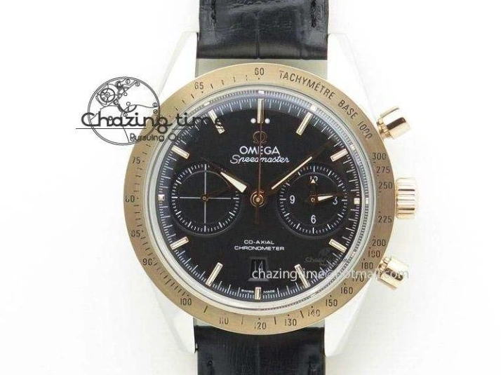 0420 Speedmaster ’57 RG Chrono AXF Best Edition On Black Leather Strap A Colorful 8284